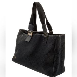 GUCCI Black Canvas Tote Handbag - 100% authentic- Dust Bag included